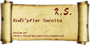 Knöpfler Sarolta névjegykártya